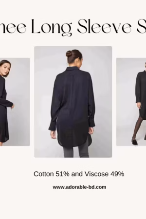 Knee Long Sleeve Black Shirt