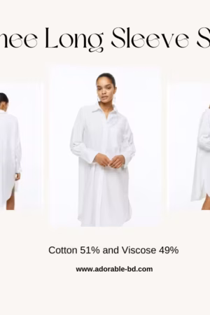 Knee Long Sleeve White Shirt