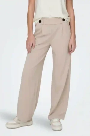 Wide Leg Fit Mid Waist Trousers